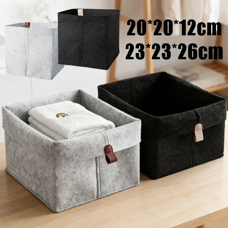 Felt Storage Basket | Foldable Organizer Bin – Home, Dorm & Office