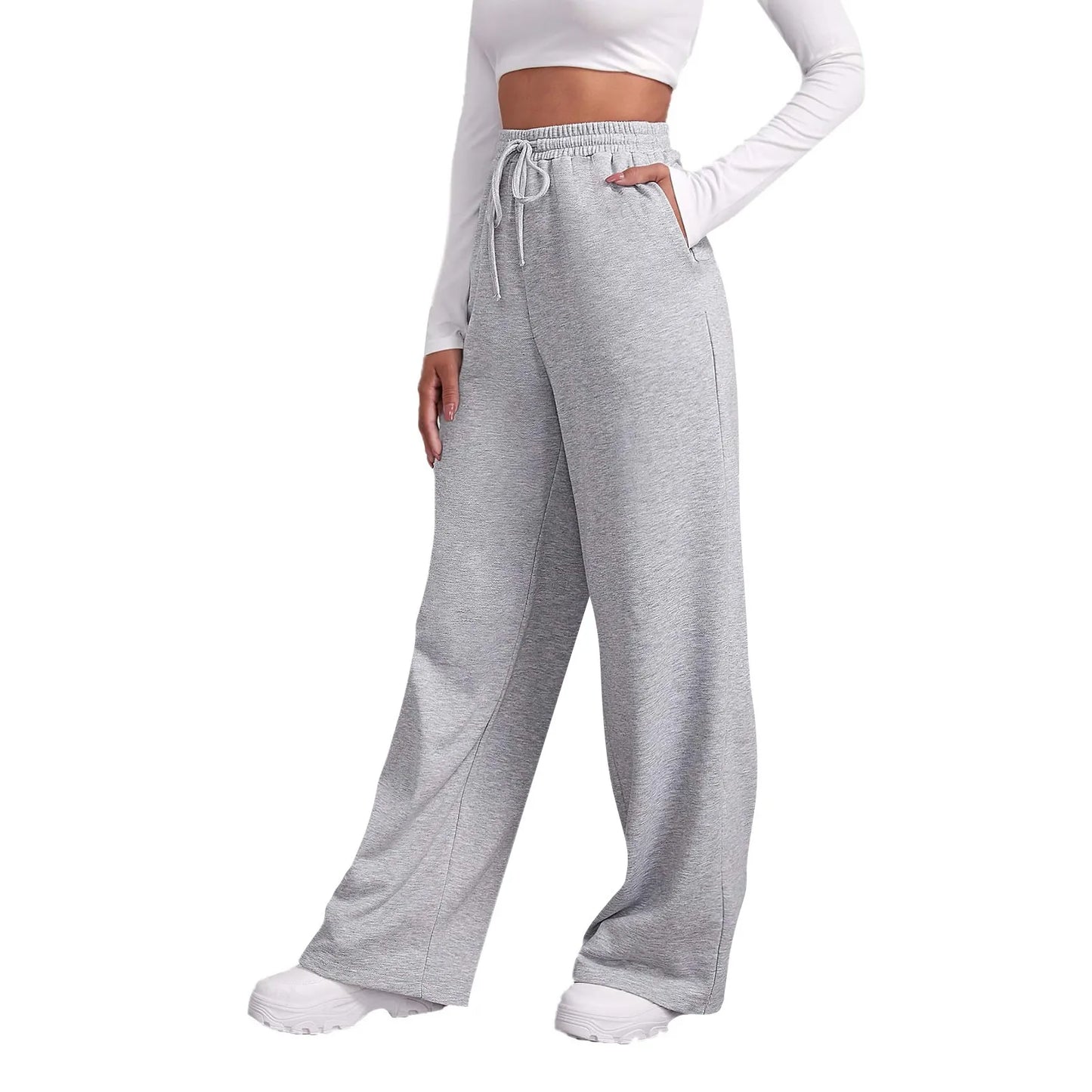 Women's Fleece-Lined Wide Leg Sweatpants | Casual Joggers
