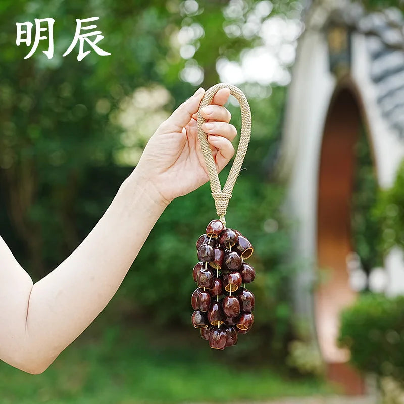 Hand Rattle Flower Bean Kou Pala 4 Handmade Nut Shell Indonesia