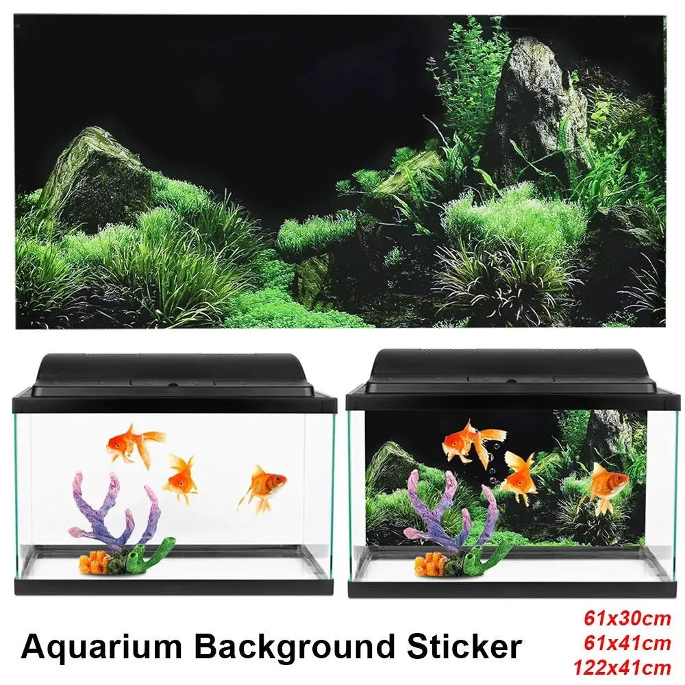 PVC Aquarium Background Sticker | Fish Tank Decor 120x41cm
