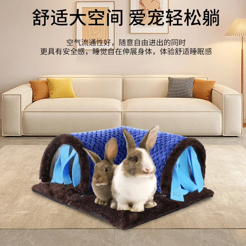 Fleece Guinea Pig Hideout Tunnel Bed | Corner Cage Hide