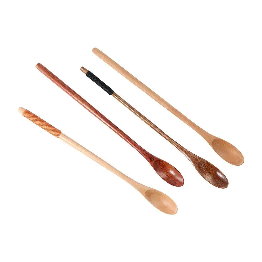 Durable Stirring Cooking Long Handle Tea Scoops Tableware Honey Spoon Coffee Spoon Wooden Spoon Long Spoon Small Spoon Peaceful Pleasures Health and Wellness