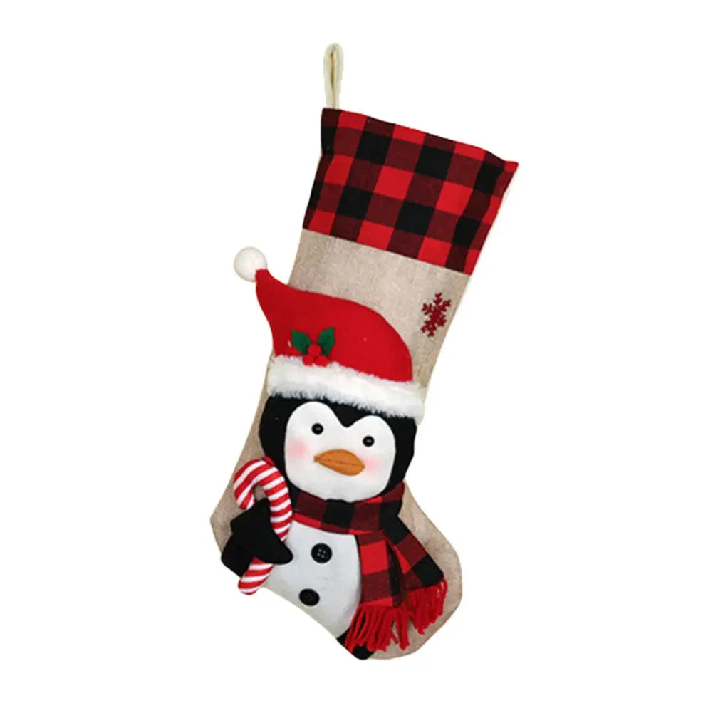 3D Plush Christmas Stockings – Santa, Snowman & Holiday Characters