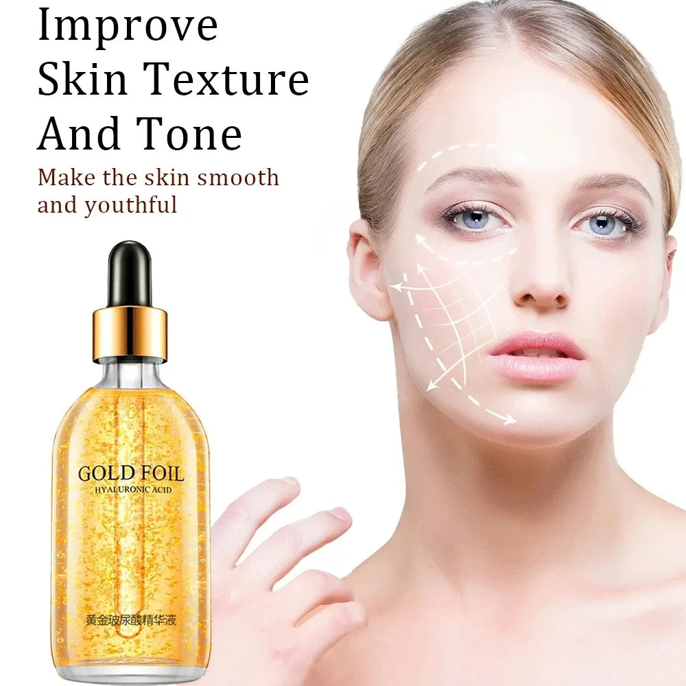 100ml 24k Gold Hyaluronic Acid Nicotinamide Face Serum Anti Aging Facial Lifting Collagen Essence Skin Care Whitening Serum Peaceful Pleasures Health and Wellness