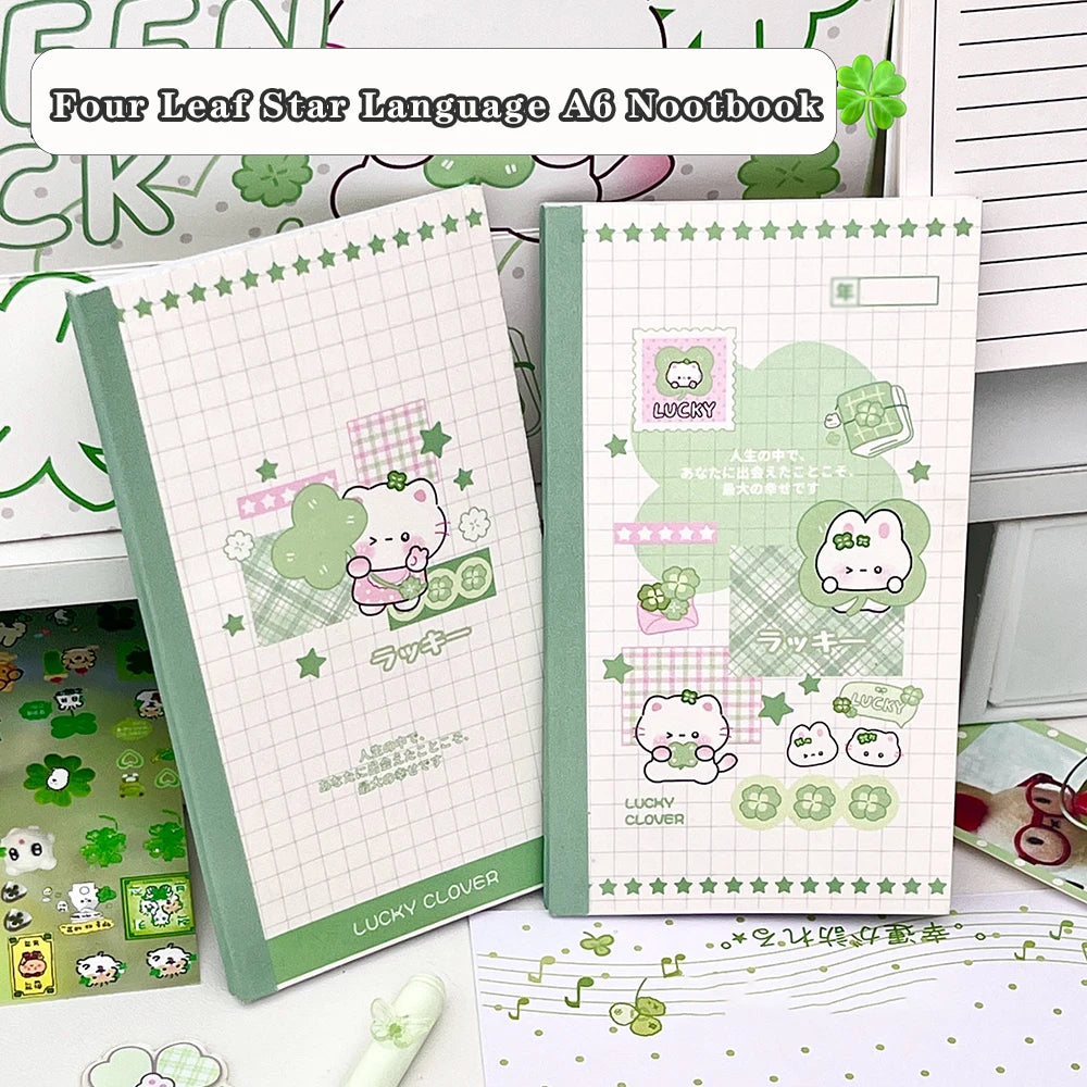 Four Leaf Star Language Handbook Korean Simple Cartoon Beauty Collage