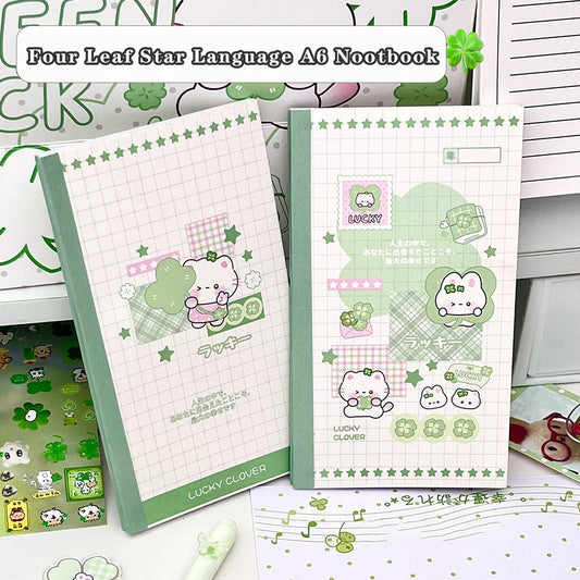 Four Leaf Star Language Handbook Korean Simple Cartoon Beauty Collage Peaceful Pleasures Health and Wellness
