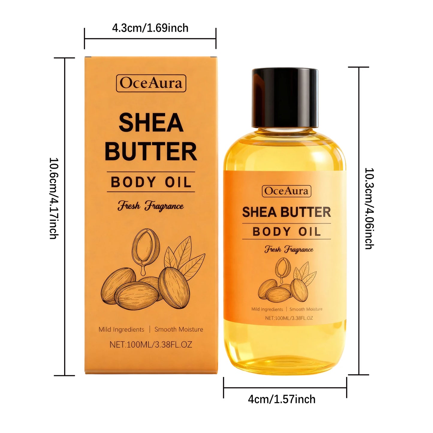 Shea Butter Body Oil – Lightweight, Fast-Absorbing Moisturizer