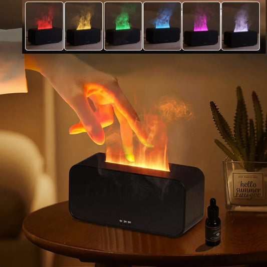 HOMEFISH Flame Aroma Diffuser & LED Humidifier | Essential Oils Aroma Diffuser Humidifier Peaceful Pleasures Health and Wellness