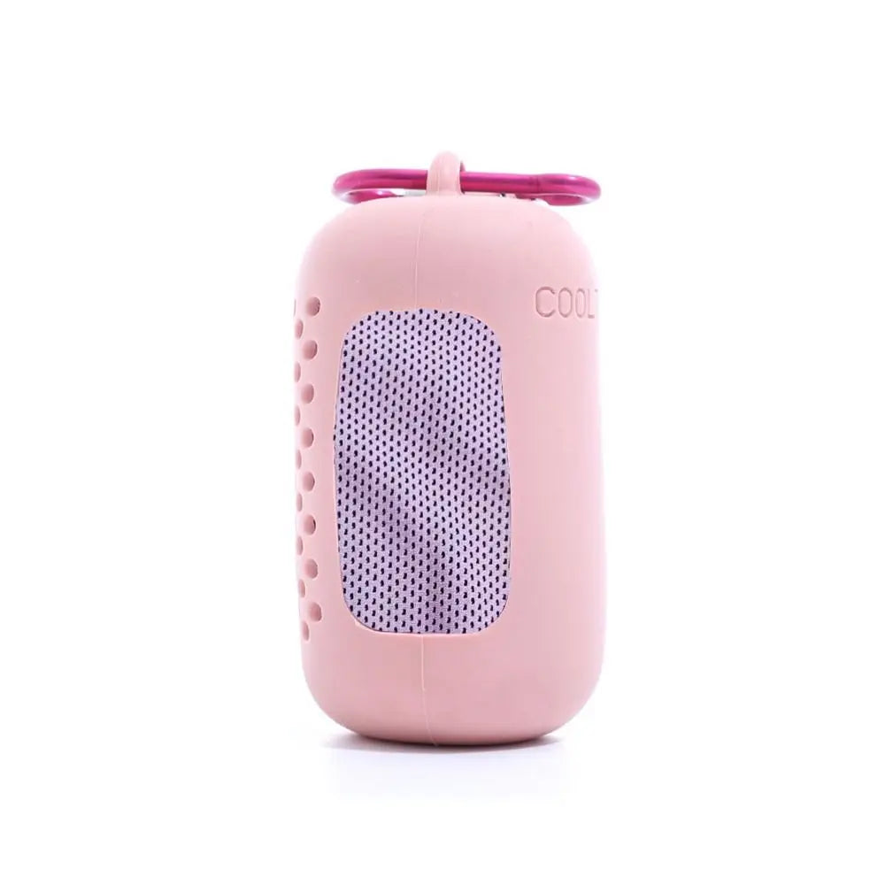 Mini Quick Dry Fitness Cool Towel Portable Microfiber Silica Gel Sports Quick Dry Cool Towel Towel Silicone Bag Sports Peaceful Pleasures Health and Wellness Pink