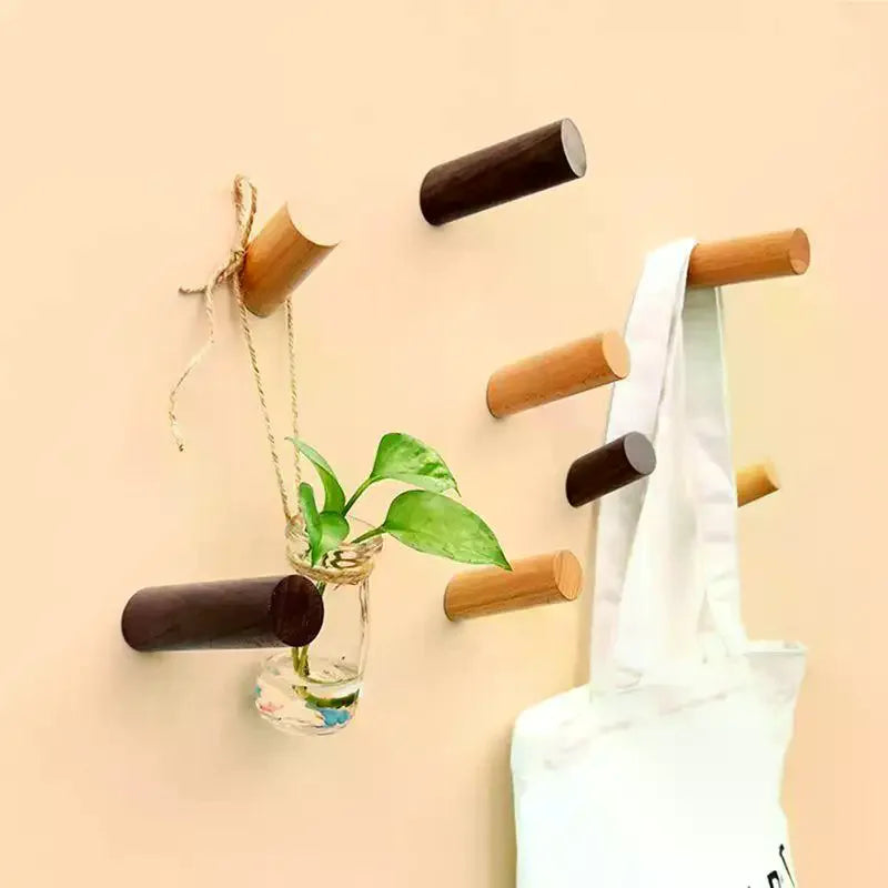 Wall Hanger Wood Hook Beech Holder Bathroom Key Coat Rack Kitchen Door Decorative Hook For Home Accessories Gadgets Organization Peaceful Pleasures Health and Wellness