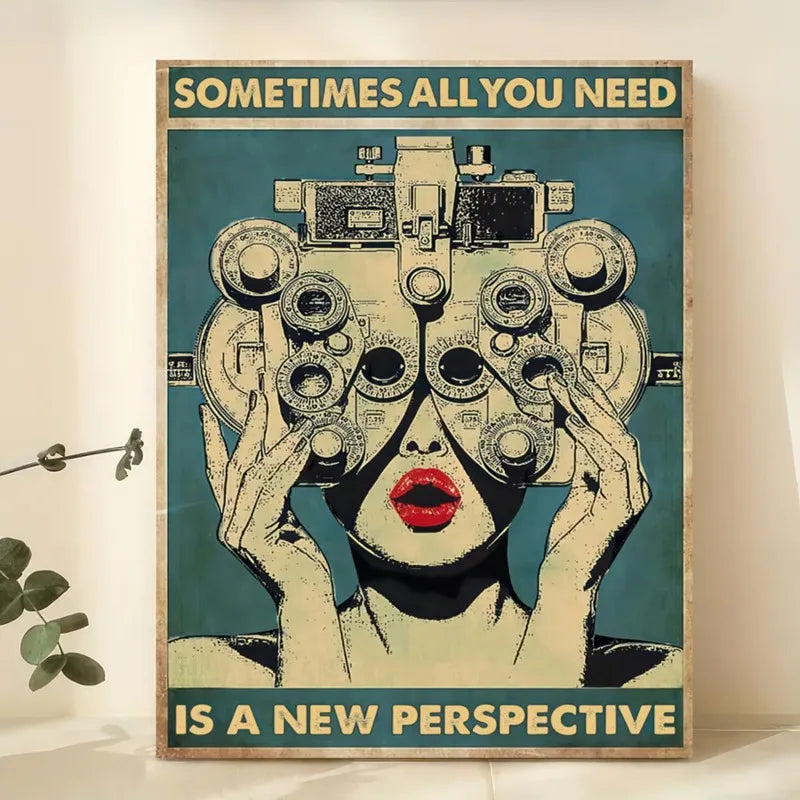 1pc Art Deco Retro Modern Inspirational Ophthalmology Head Illustration Canvas Poster, Frameless Wall Decor Art, Poster Wall Art Peaceful Pleasures Health and Wellness