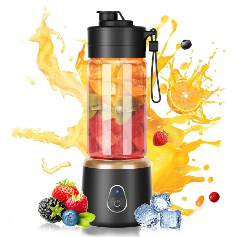 Small Household Fruit Juicer Cup Wireless Electric Portable USB Juicer Extractor with Stainless Steel Blades Dishwasher Peaceful Pleasures Health and Wellness