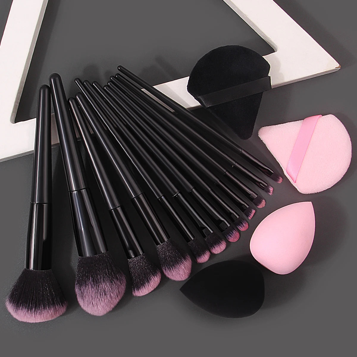 KOSSHOW 16PC Makeup Brush Set – Soft Nylon Bristles & Sponge