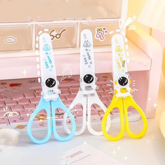 3-Pack Kids Safety Scissors Protective Cover Blunt Tip Craft Children Peaceful Pleasures Health and Wellness