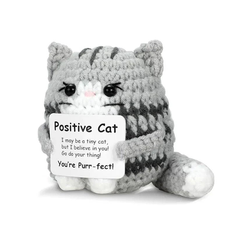 Handmade Crochet Cat Doll Ornament – Knitted Home Decor Gift