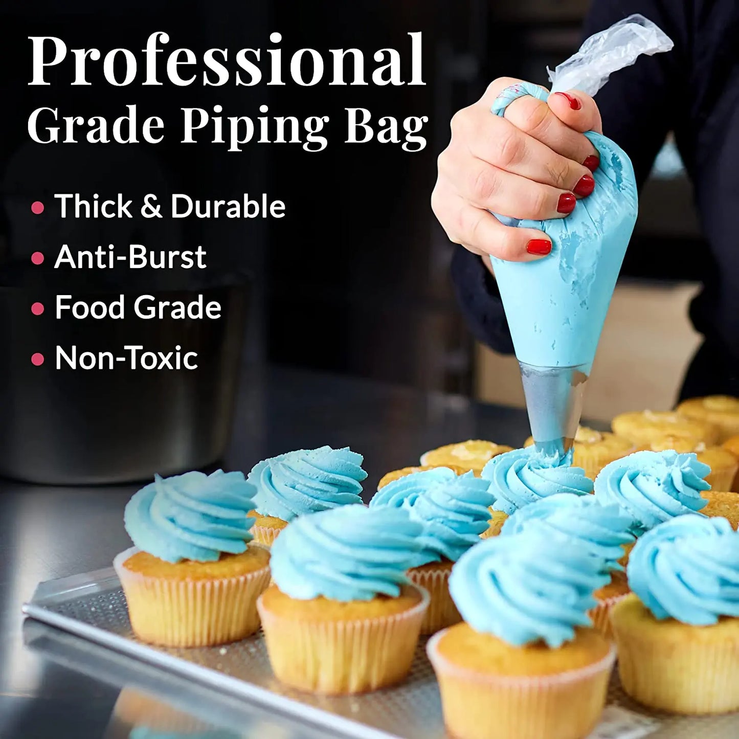200-Pack Anti-Burst Disposable Piping Bags – Cake & Pastry