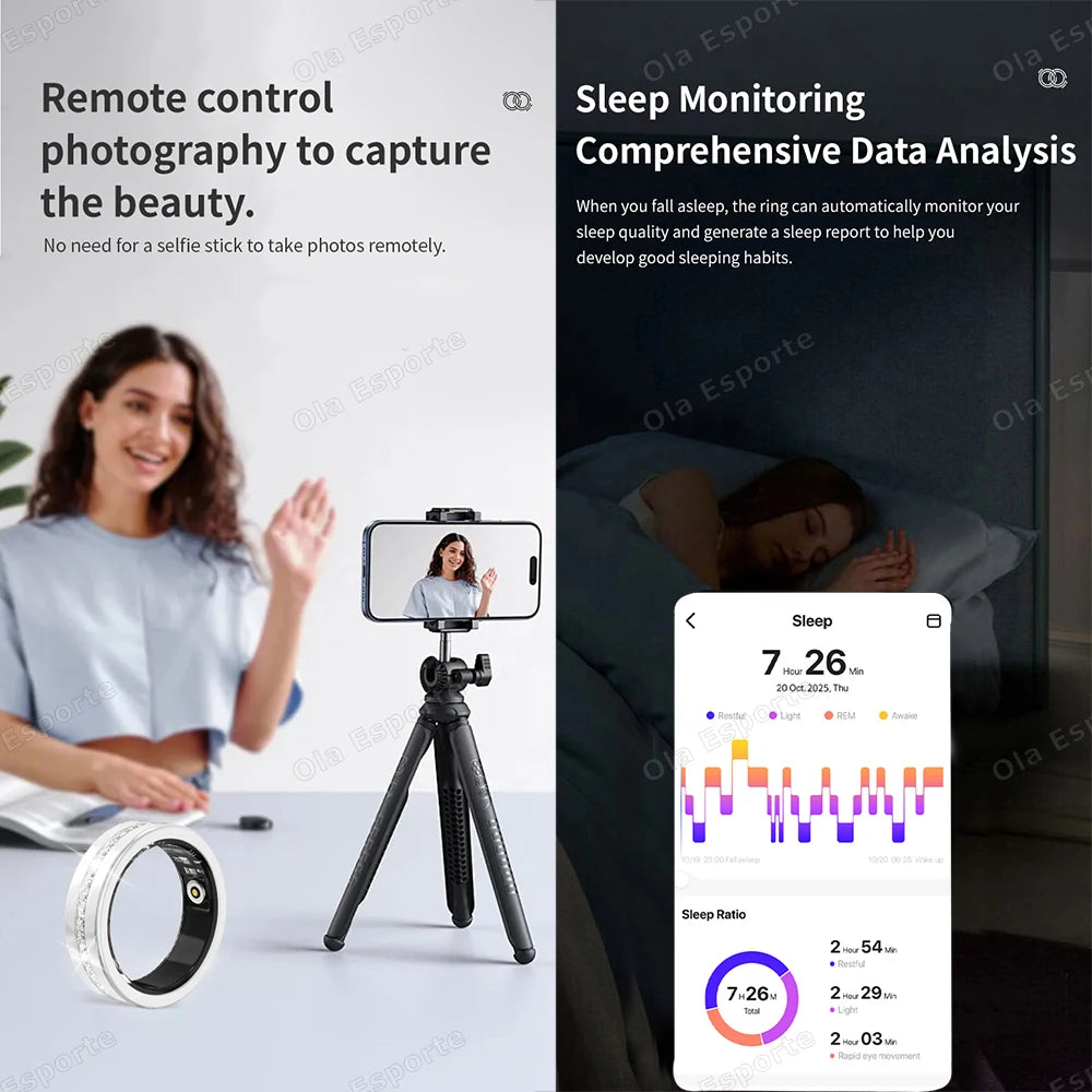 Women's Diamond Smart Ring IP68 | Heart Rate & Fitness Tracker