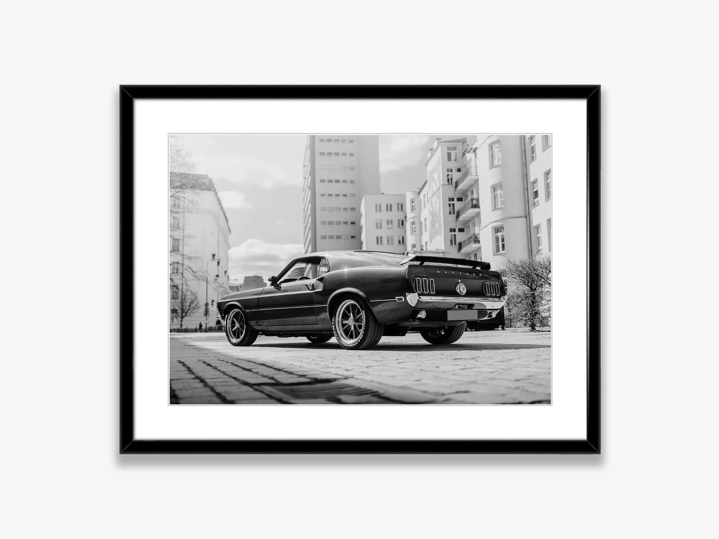 Black and White Ford Mustang Classic Luxury Car Poster Canvas Painting Print Wall Art Picture for Living Room Shopstore Decor Peaceful Pleasures Health and Wellness 8 40x50cm