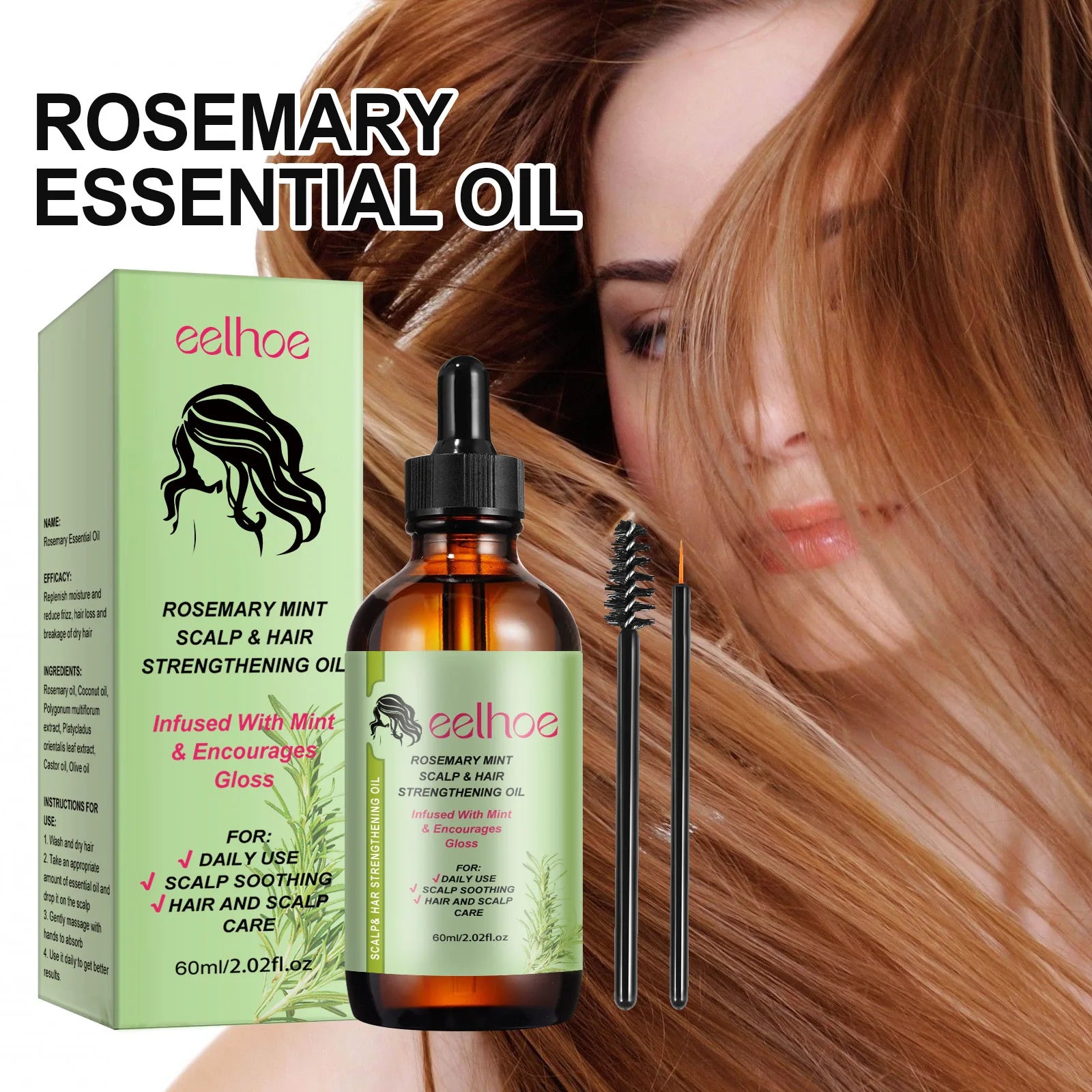 EELHOE Rosemary Oil for Hair Growth and Dandruff Treatment Peaceful Pleasures Health and Wellness