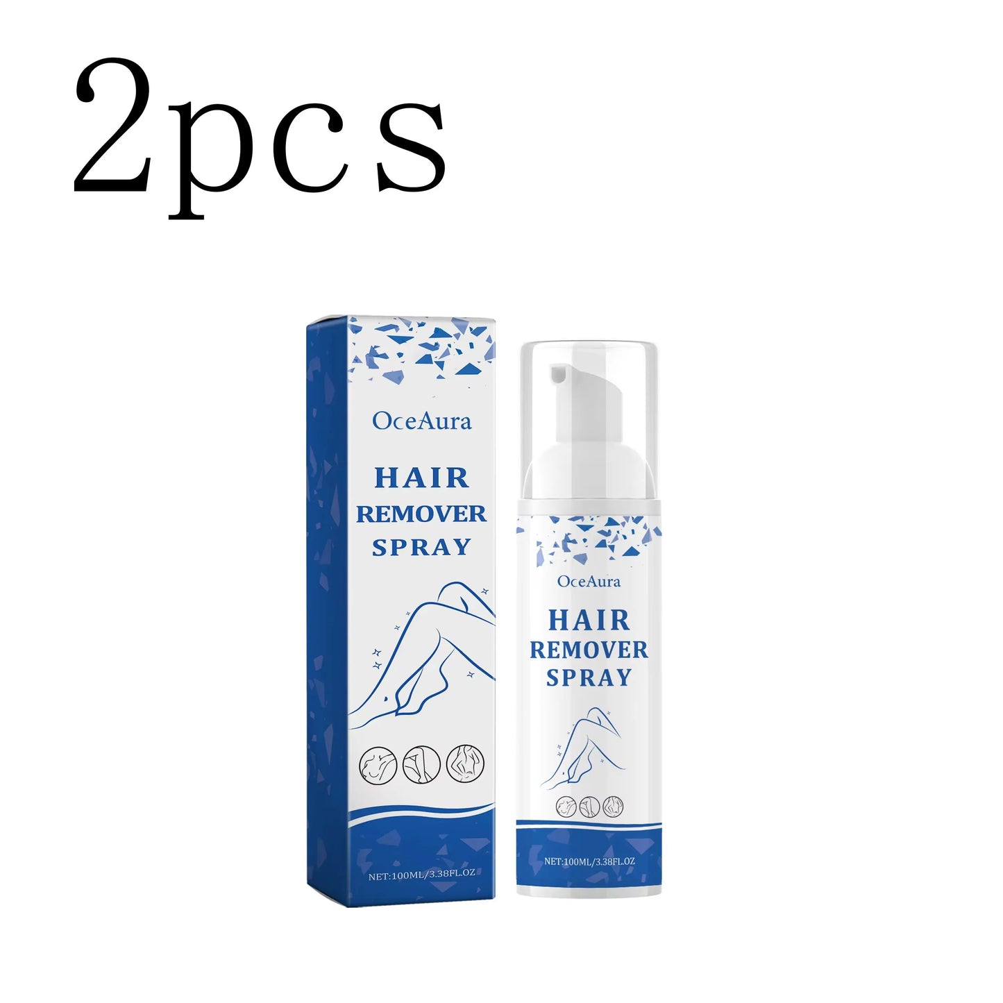 OceAura Depilatory Mousse Spray – Body & Underarm Hair Removal