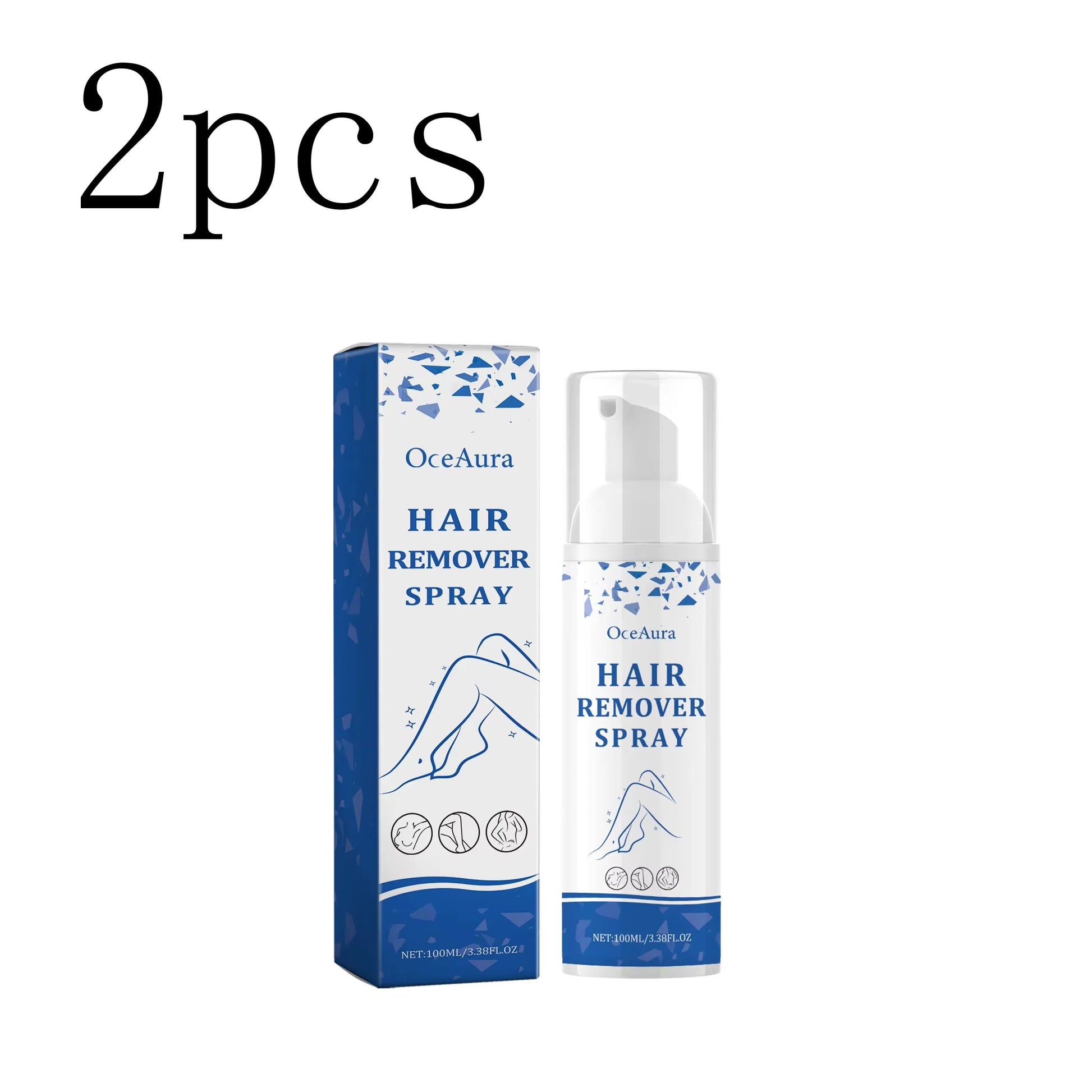 OceAura Depilatory Hair Removal Spray – Smooth Skin 100ml Depilatory Spray Oasis Select 2boxed