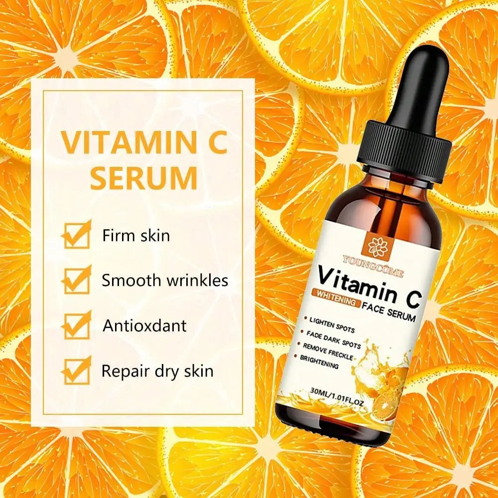 Vitamin C Facial Essence Contains Hyaluronic Acid Dark Spot Remover Moisturizing Repair Younger Essence Facial Skin Care 30ml Peaceful Pleasures Health and Wellness