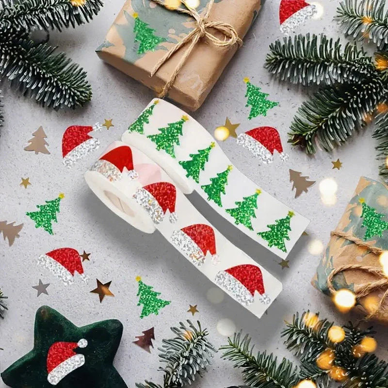 200–500pcs Christmas Stickers PVC Gift Tags & Holiday Seals