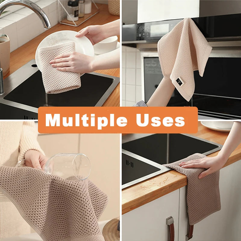 Honeycomb Cotton Dish Towels & Face Wash Cloths – 2-Pack
