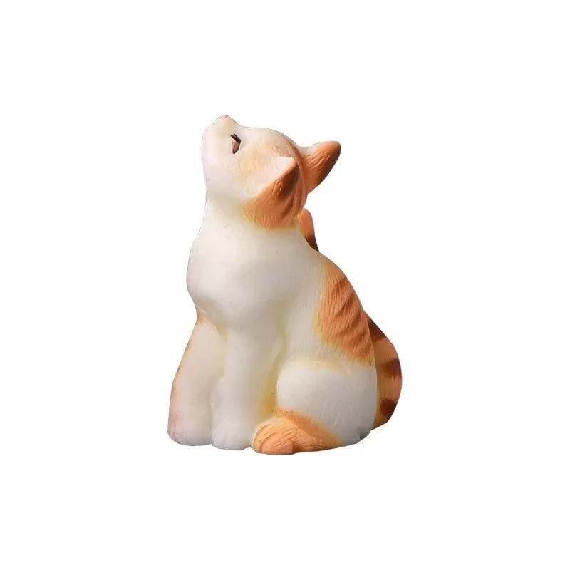 Miniature Cat Figurines Resin Landscape Decoration Miniature Figurines Accessories for Desk Landscape Plant Pot Bonsai Craft Peaceful Pleasures Health and Wellness