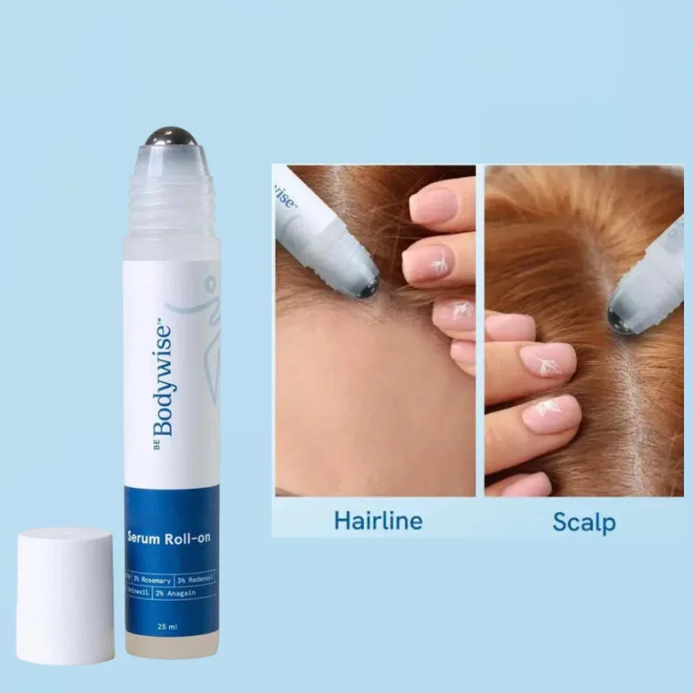 Be-Body.wise Rosemary Roll-on Hair Care Essence - Nourishing, Anti-Frizz, Strengthening Roots, Scalp Treatment, Nourishing Hair Peaceful Pleasures Health and Wellness