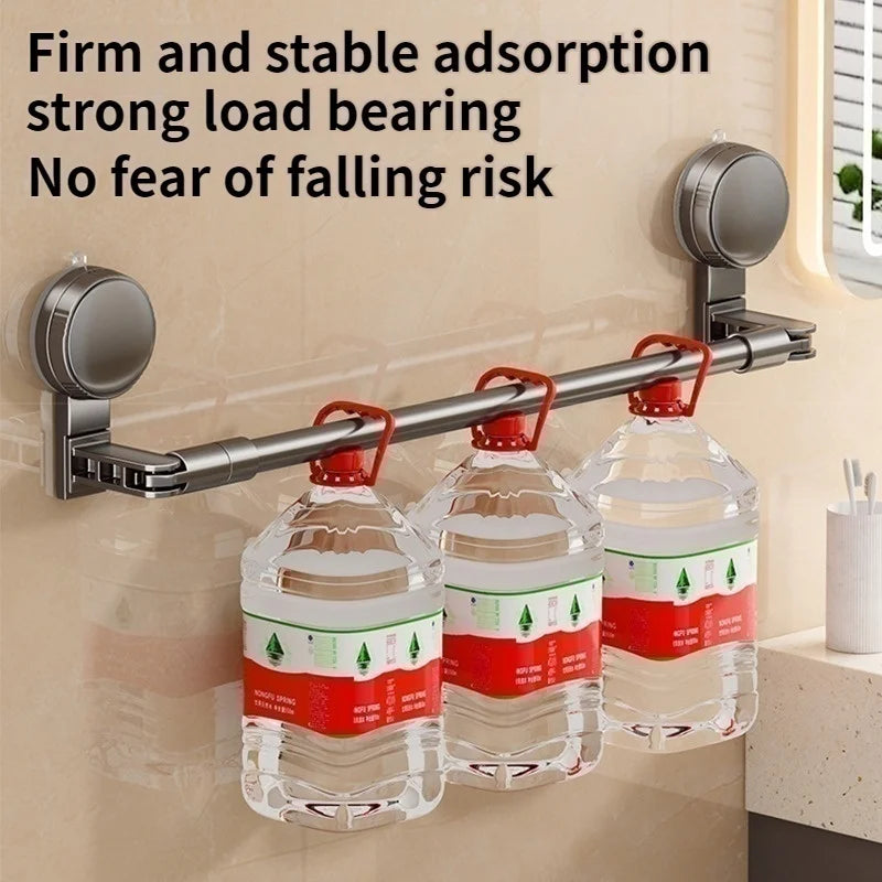 No-Drill Adjustable Telescopic Rod with Suction Cup | Bath & Kitchen