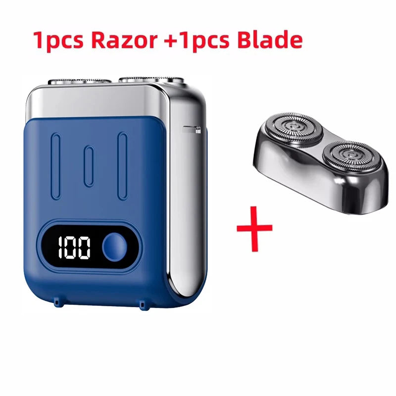 Mini Dual Blade Rotary Electric Shaver | Digital Display & Fast Charge