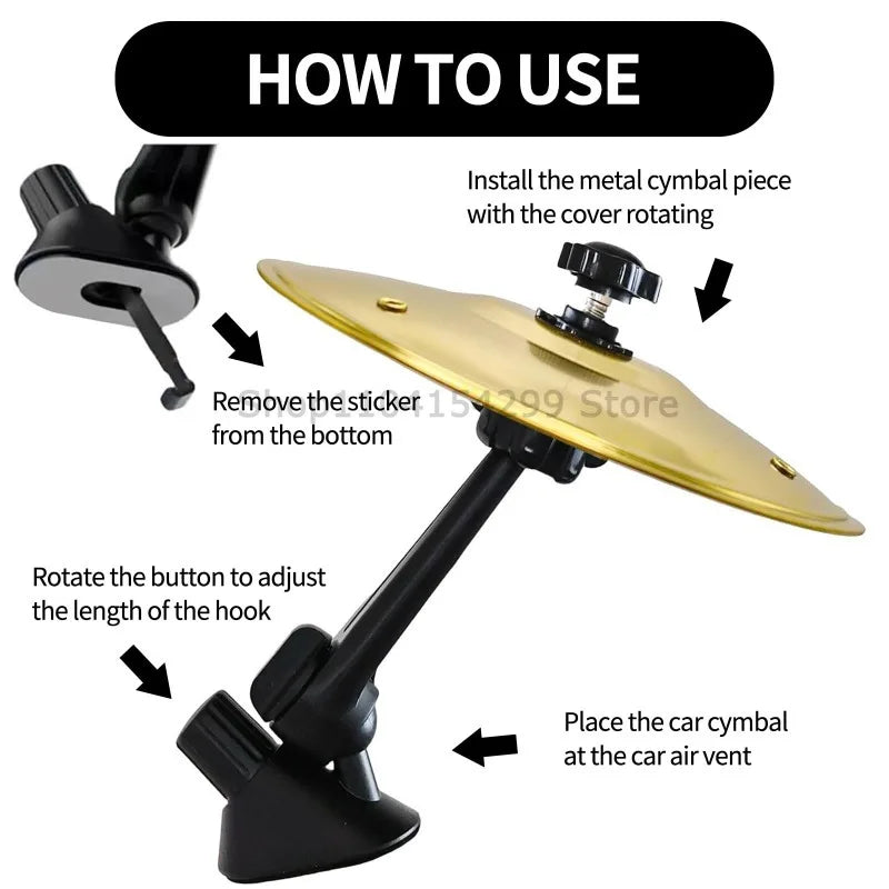 Mini Cymbal Car Vent Decoration | Music-Themed Interior Accessory Car Vent Decoration Oasis Select