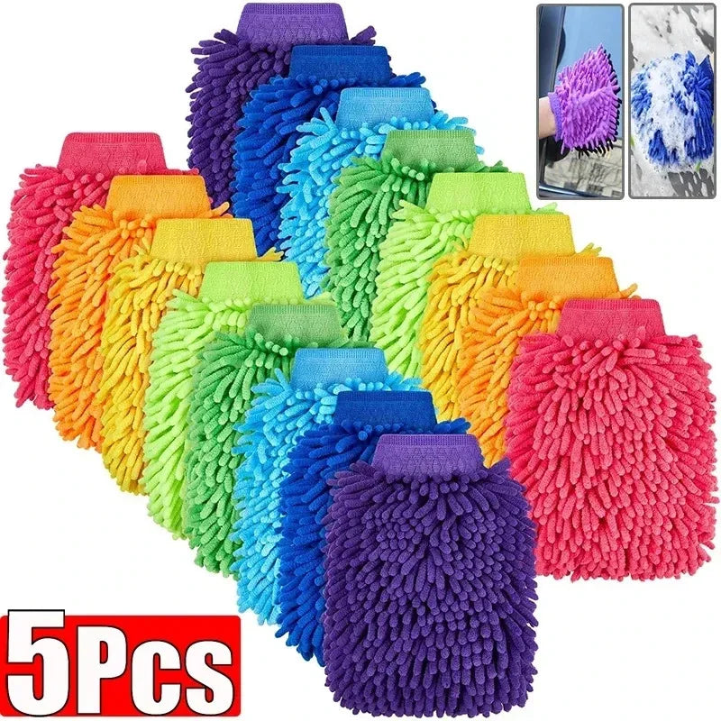 Car Wash Gloves Chenille Coral Fleece Gloves Washing Wiper Car Cleaning Towel Auto Dust Washer Mitt Car Cleaning Accessories Peaceful Pleasures Health and Wellness
