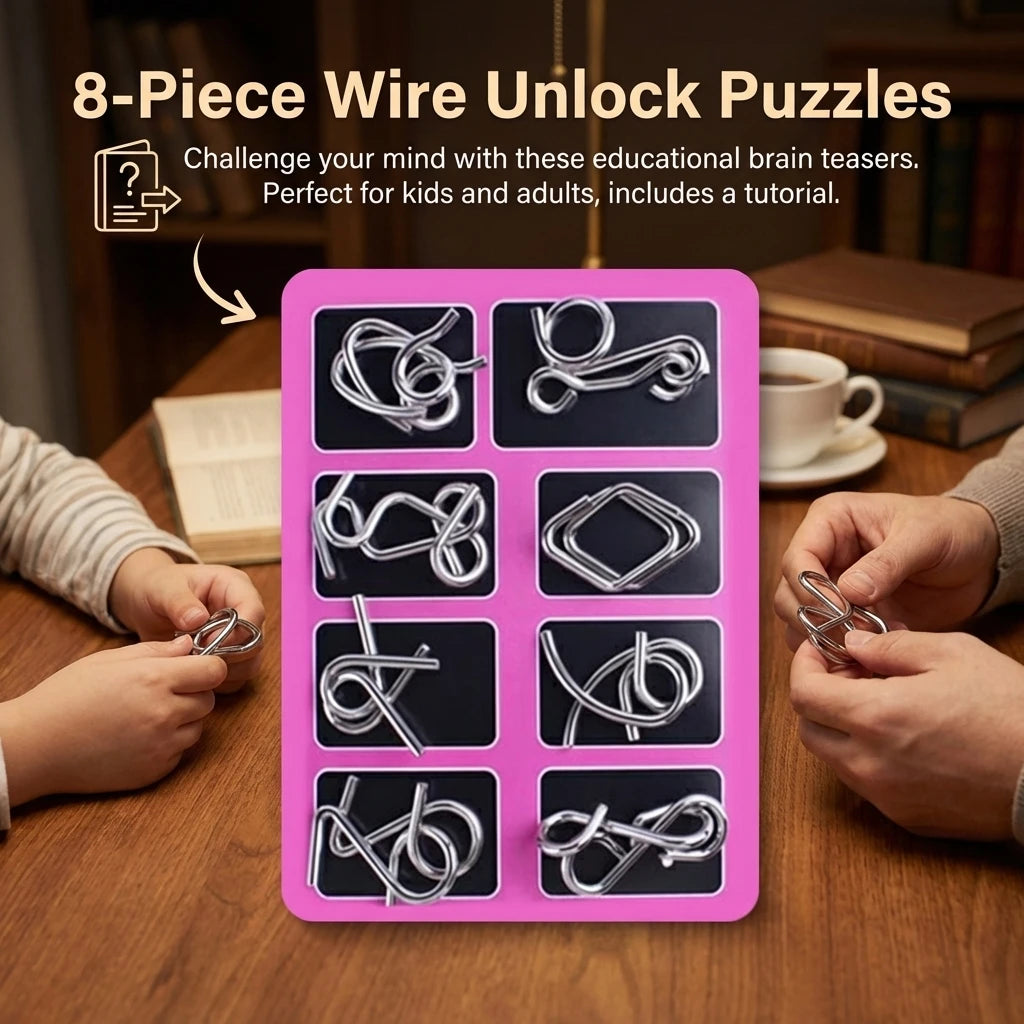 24Pcs Puzzle Unlocking Rings Set Iron Logic Toys for Kids Students Educational Traditional Design Peaceful Pleasures Health and Wellness