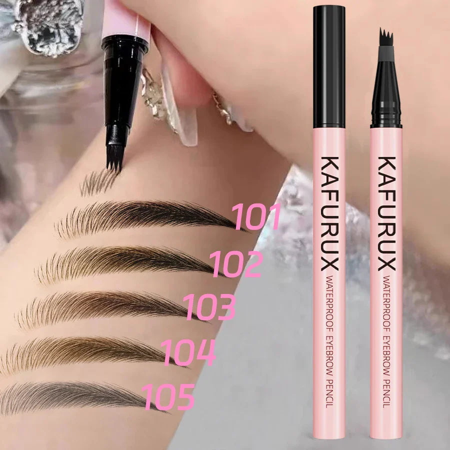 KAFURUX 4-Point Waterproof Liquid Eyebrow Pencil | Long-Lasting