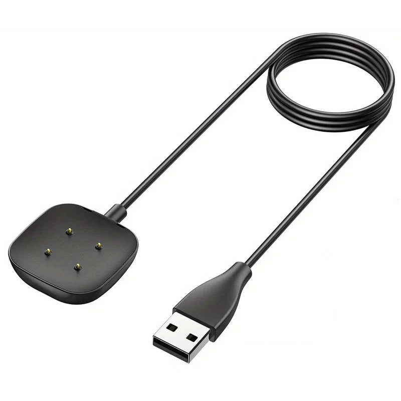 Magnetic USB Charger for Fitbit Versa 4, Versa 3, Sense & Sense 2 Peaceful Pleasures Health and Wellness black