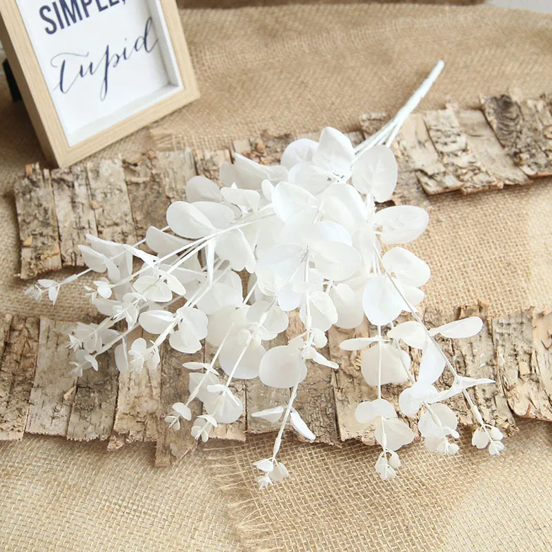 Silk Artificial Willow Bouquet | Fake Green Leaves for Home & Wedding