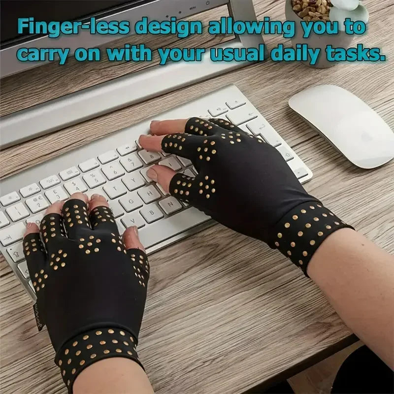 1Pair Magnetic Compression Arthritis Gloves - Wrist Brace & Anti-Slip Fingerless Hand Care Gloves For Women & Men Peaceful Pleasures Health and Wellness
