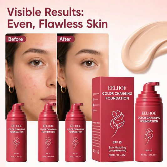 Korean Color Changing Foundation SPF 15 | Mature Skin Concealer Color Changing Foundation Peaceful Pleasures Health and Wellness