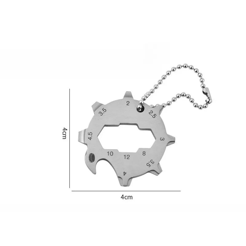 11-in-1 Portable Multi Function Pocket Tool Keychain with Bottle Opener for Outdoor Camping Hiking Survival Peaceful Pleasures Health and Wellness