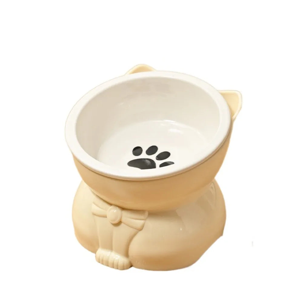 Ceramic Slanted Pet Bowl | Non-Slip Cat & Dog Feeder