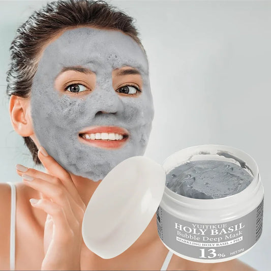 YUITIKUE Holy Basil Bubble Clay Mask w/ 13% PHA & 22% Natural Clay - Self-Foaming Deep Cleansing, Oil Control & Pore Purifying Peaceful Pleasures Health and Wellness Default Title