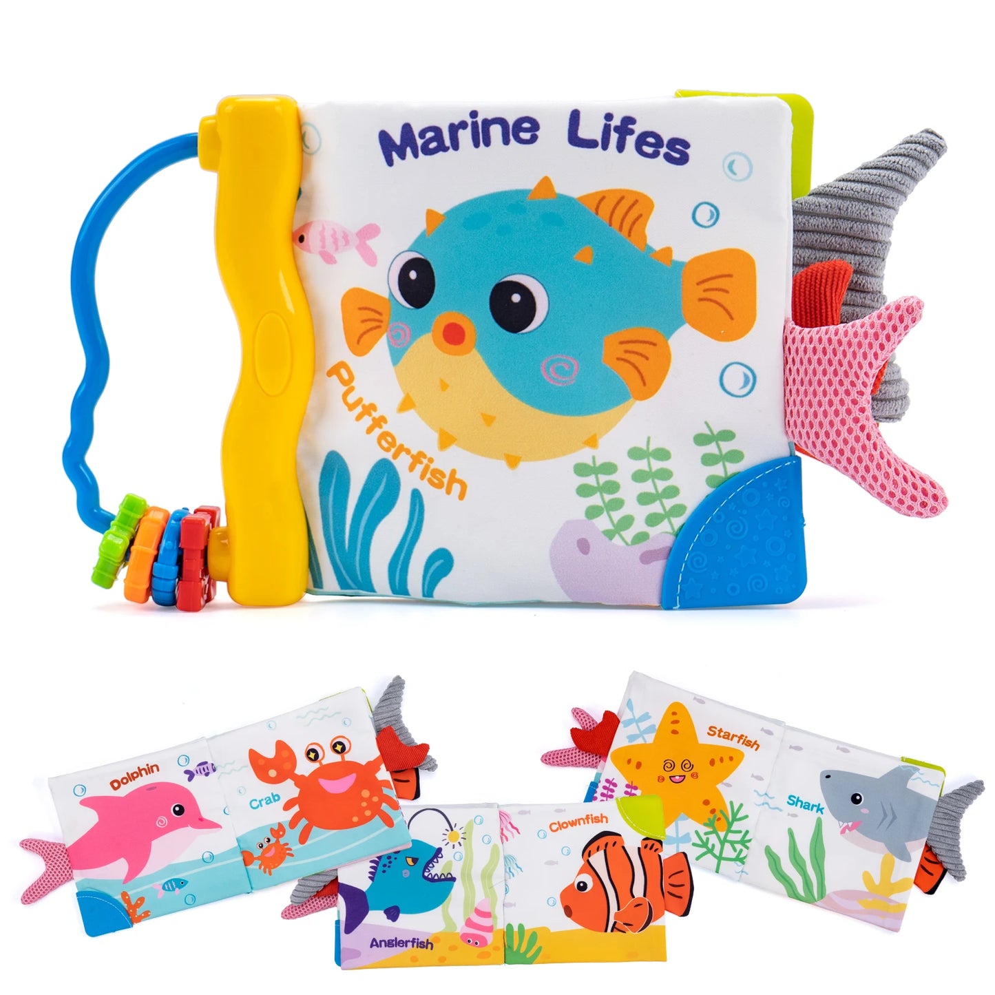 Soft Baby Cloth Book 3D Animal Tail Newborn Montessori Education Toy