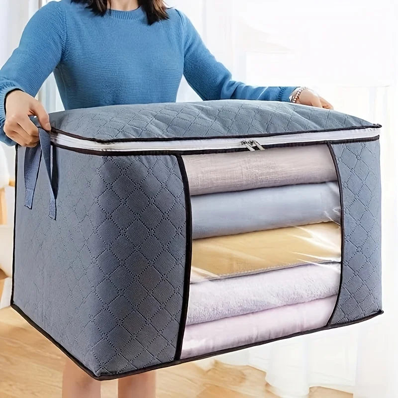 Blanket & Quilt Storage Bag – Nylon Zipper Organizer with Handle