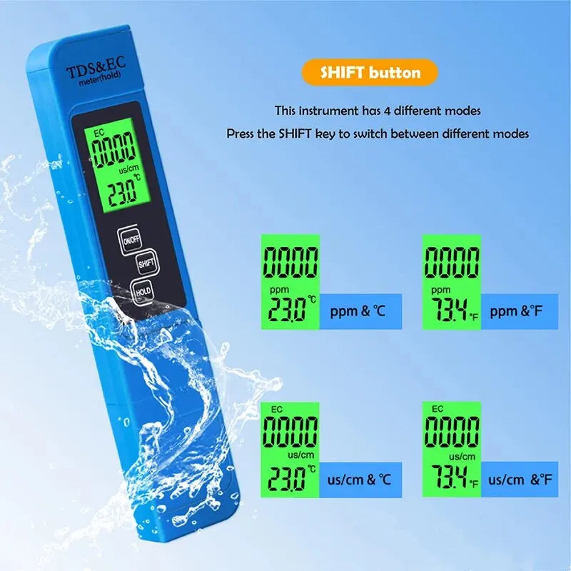 2pcs TDS PH Meter Digital Water Tester 0.01ph High Accuracy PH Meter 0-9990ppm Temperature TEMP PPM Tester Peaceful Pleasures Health and Wellness