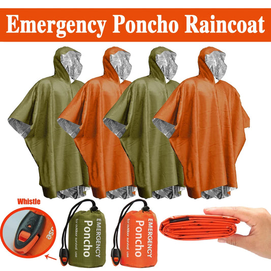 Emergency Rain Poncho Thermal Blanket Poncho Weather Proof Outdoor Survival Camping Gear Survival Gadgets Peaceful Pleasures Health and Wellness