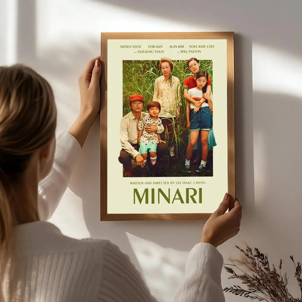 Minari Movie Poster – HD Self-Adhesive Waterproof Wall Art Movie Wall Poster Peaceful Pleasures Health and Wellness White3 50X70cmNoframe