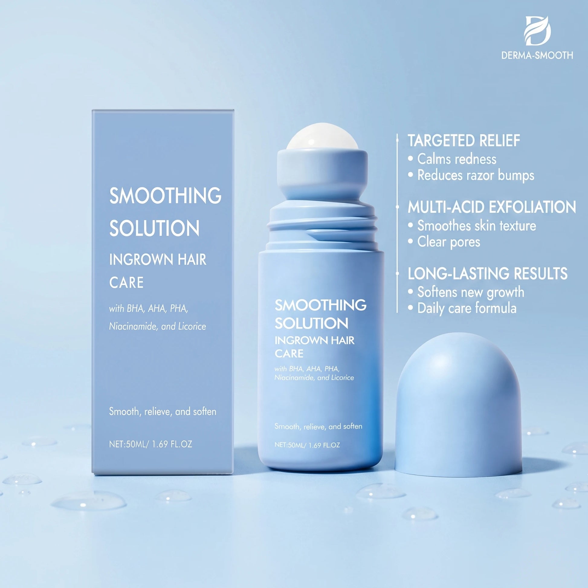 After Hair Removal Care Roll-On Reduces Redness and Irritation Nourishes and Moisturizes Body Daily Smooth Hydration Skin Care Peaceful Pleasures Health and Wellness