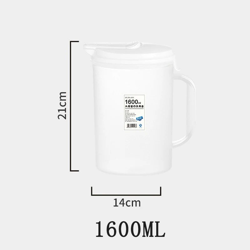 Large Capacity Plastic Juice Pitcher & Water Jug – Heat-Resistant, 1600ml or 2200ml, with Lid